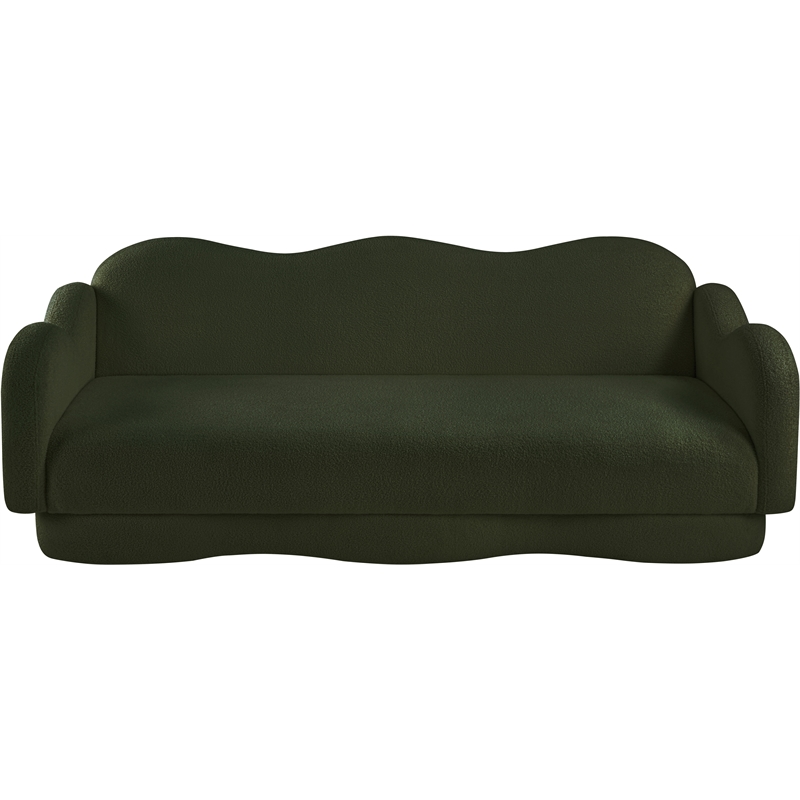 Bowery Hill Contemporary Soft Green Teddy Durable Fabric Sofa