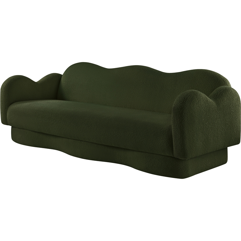 Bowery Hill Contemporary Soft Green Teddy Durable Fabric Sofa