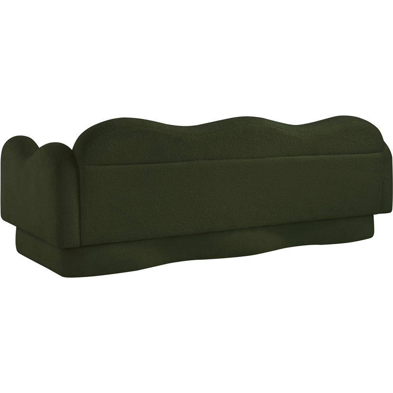 Bowery Hill Contemporary Soft Green Teddy Durable Fabric Sofa