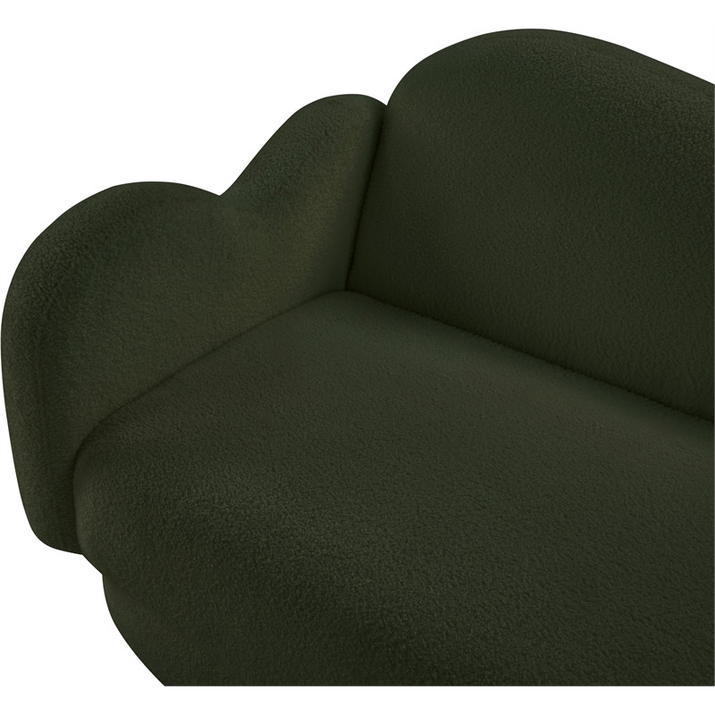 Bowery Hill Contemporary Soft Green Teddy Durable Fabric Sofa