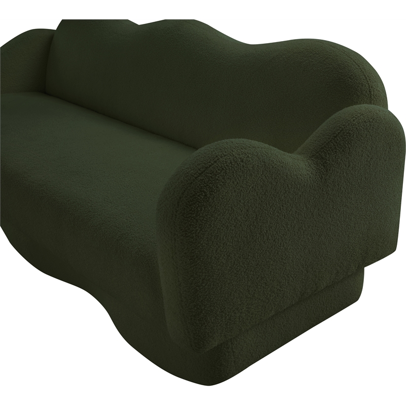 Bowery Hill Contemporary Soft Green Teddy Durable Fabric Sofa