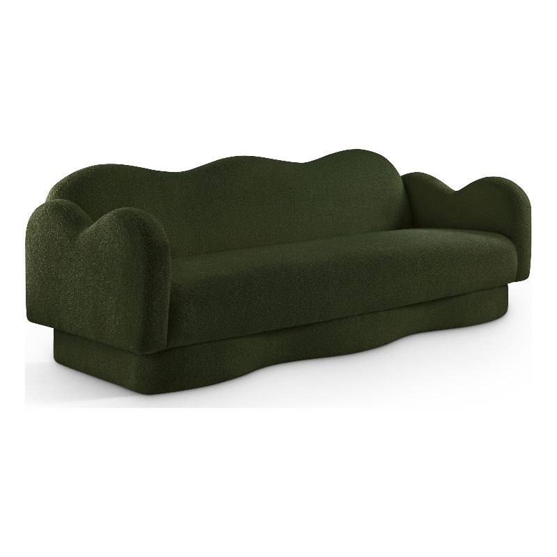 Bowery Hill Contemporary Soft Green Teddy Durable Fabric Sofa