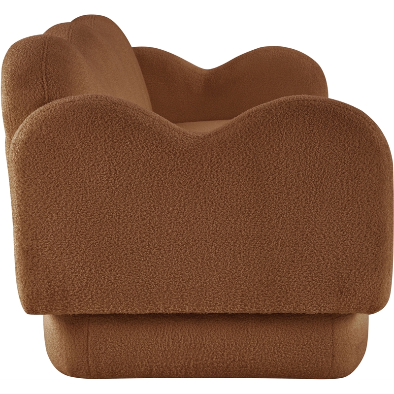 Bowery Hill Contemporary Soft Saddle Teddy Durable Fabric Sofa