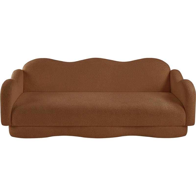 Bowery Hill Contemporary Soft Saddle Teddy Durable Fabric Sofa