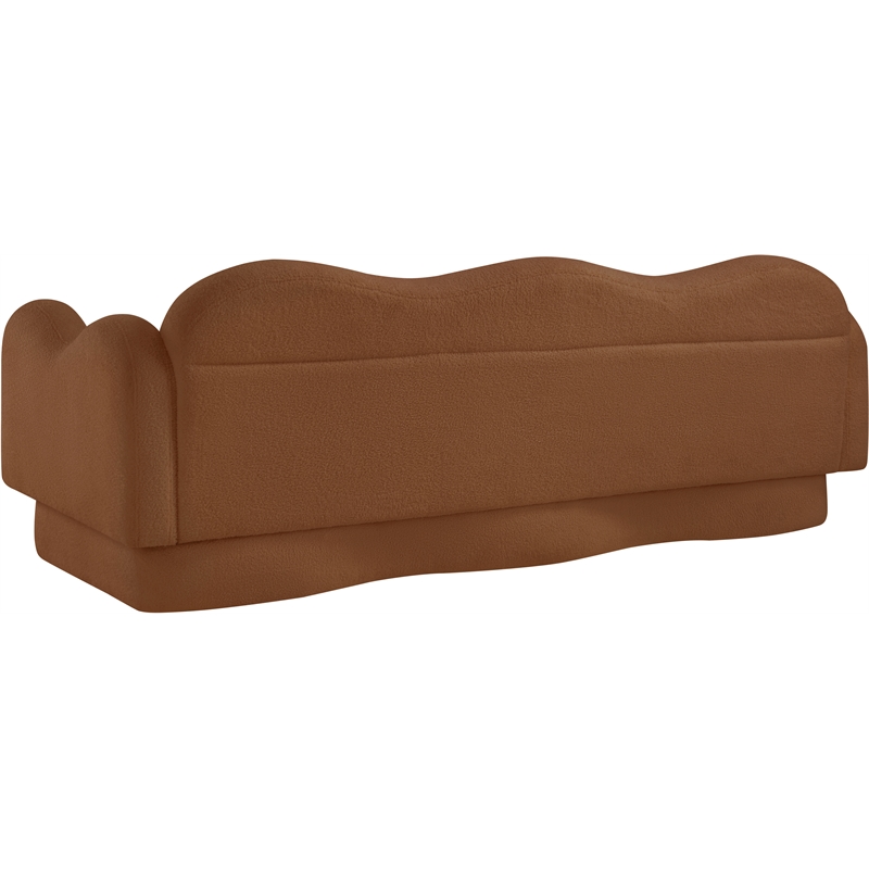 Bowery Hill Contemporary Soft Saddle Teddy Durable Fabric Sofa