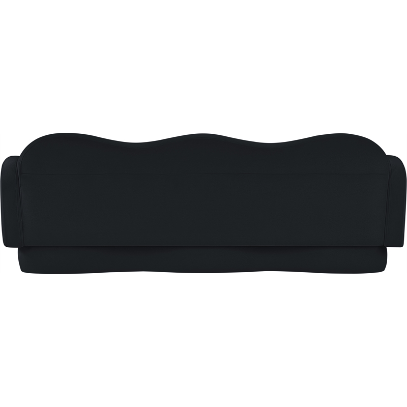 Bowery Hill Contemporary Solid Wood Frame Black Durable Velvet Sofa