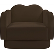 Bowery Hill Contemporary Solid Wood Frame Brown Durable Velvet Chair