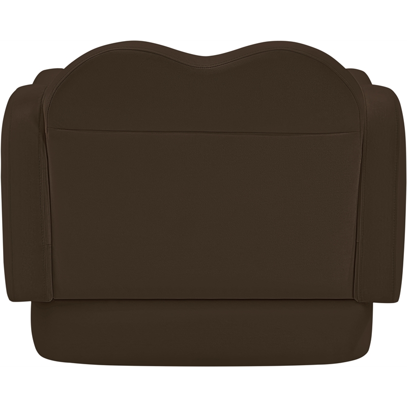 Bowery Hill Contemporary Solid Wood Frame Brown Durable Velvet Chair
