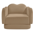 Bowery Hill Contemporary Solid Wood Frame Camel Durable Velvet Chair
