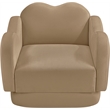 Bowery Hill Contemporary Solid Wood Frame Camel Durable Velvet Chair