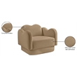 Bowery Hill Contemporary Solid Wood Frame Camel Durable Velvet Chair