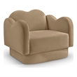 Bowery Hill Contemporary Solid Wood Frame Camel Durable Velvet Chair