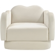 Bowery Hill Contemporary Solid Wood Frame Cream Durable Velvet Chair