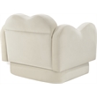 Bowery Hill Contemporary Solid Wood Frame Cream Durable Velvet Chair