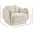 Bowery Hill Contemporary Solid Wood Frame Cream Durable Velvet Chair