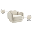 Bowery Hill Contemporary Solid Wood Frame Cream Durable Velvet Chair