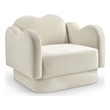 Bowery Hill Contemporary Solid Wood Frame Cream Durable Velvet Chair