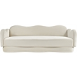 Bowery Hill Contemporary Solid Wood Frame Cream Durable Velvet Sofa
