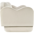 Bowery Hill Contemporary Solid Wood Frame Cream Durable Velvet Sofa