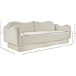Bowery Hill Contemporary Solid Wood Frame Cream Durable Velvet Sofa
