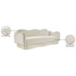 Bowery Hill Contemporary Solid Wood Frame Cream Durable Velvet Sofa