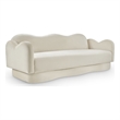 Bowery Hill Contemporary Solid Wood Frame Cream Durable Velvet Sofa
