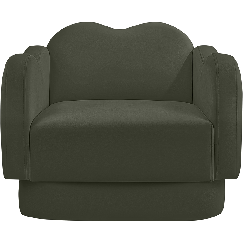 Bowery Hill Contemporary Solid Wood Frame Green Durable Velvet Chair