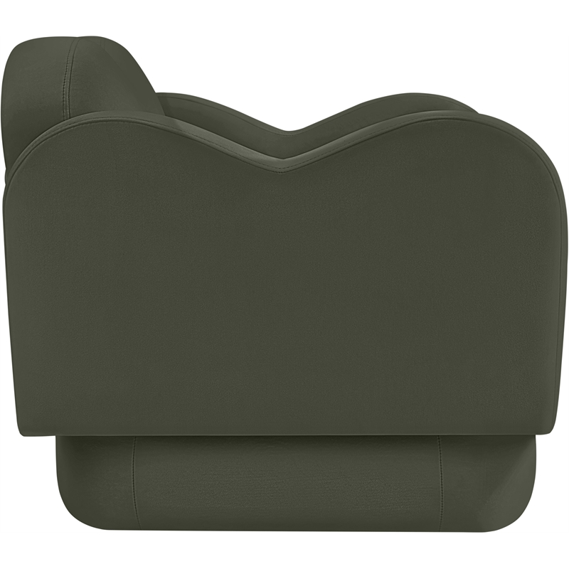 Bowery Hill Contemporary Solid Wood Frame Green Durable Velvet Chair