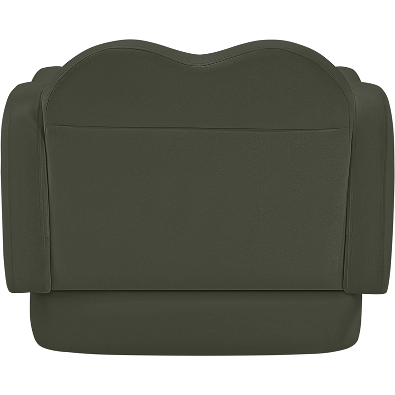 Bowery Hill Contemporary Solid Wood Frame Green Durable Velvet Chair