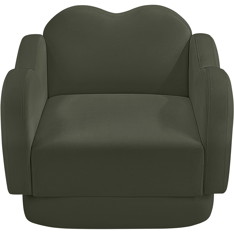 Bowery Hill Contemporary Solid Wood Frame Green Durable Velvet Chair