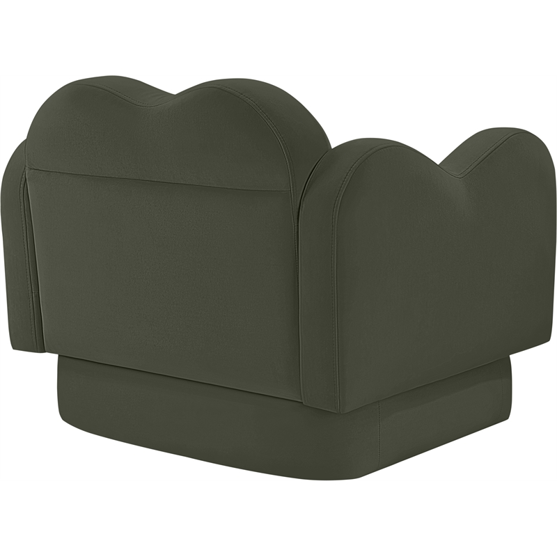 Bowery Hill Contemporary Solid Wood Frame Green Durable Velvet Chair