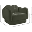 Bowery Hill Contemporary Solid Wood Frame Green Durable Velvet Chair