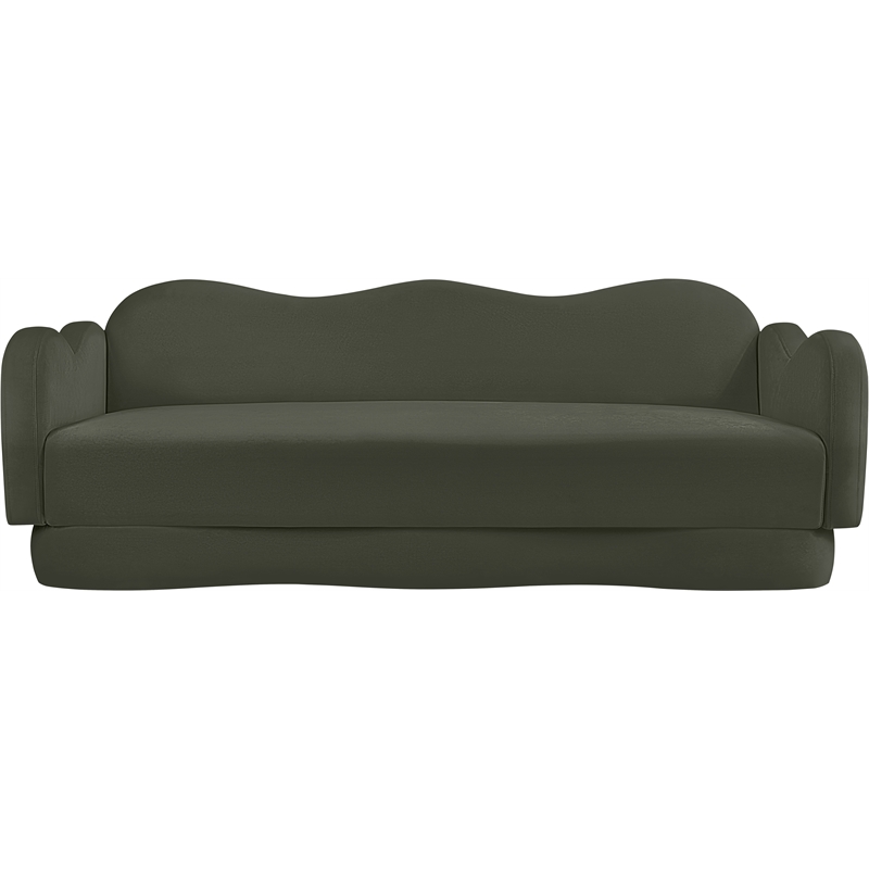 Bowery Hill Contemporary Solid Wood Frame Green Durable Velvet Sofa