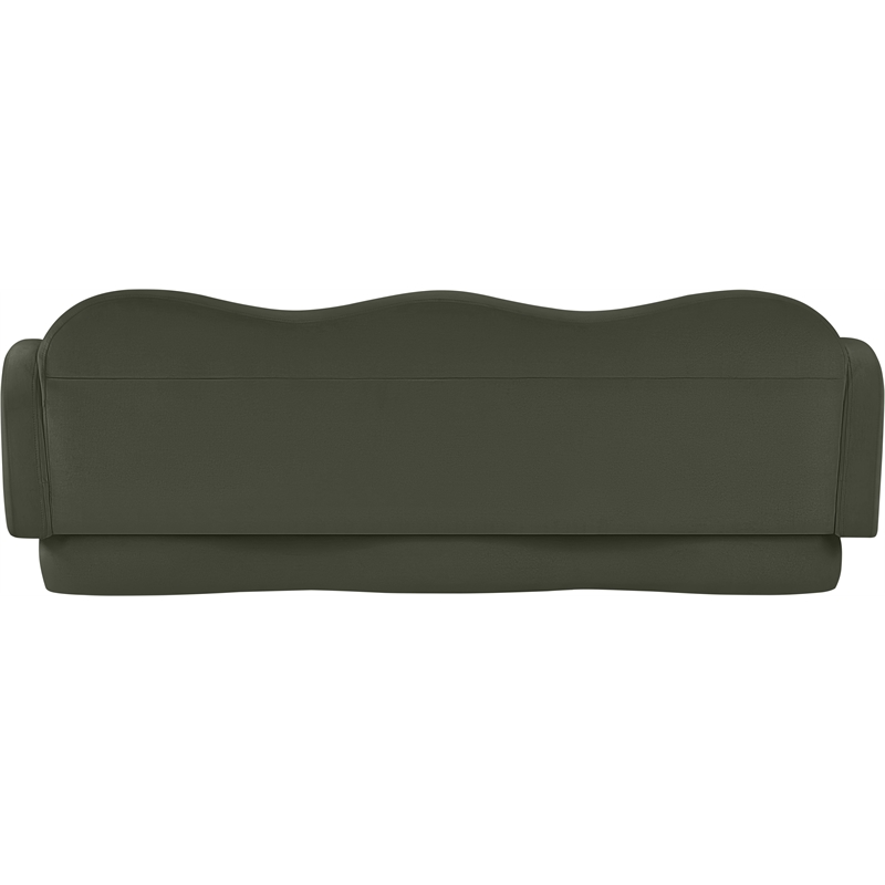 Bowery Hill Contemporary Solid Wood Frame Green Durable Velvet Sofa