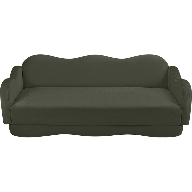 Bowery Hill Contemporary Solid Wood Frame Green Durable Velvet Sofa