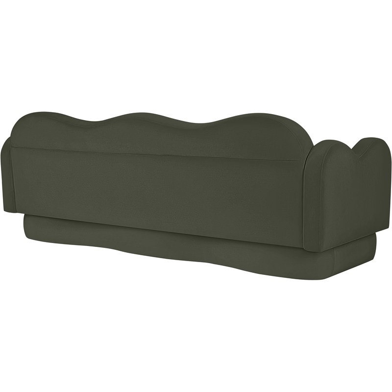 Bowery Hill Contemporary Solid Wood Frame Green Durable Velvet Sofa
