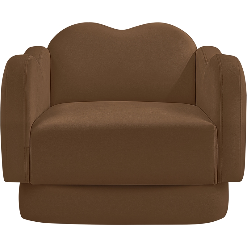Bowery Hill Contemporary Solid Wood Frame Saddle Durable Velvet Chair