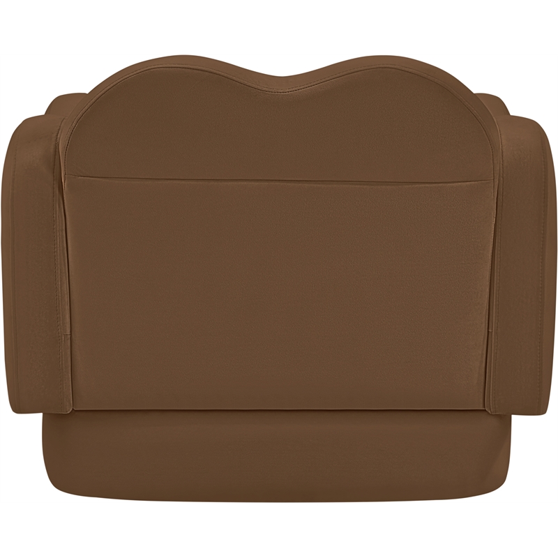 Bowery Hill Contemporary Solid Wood Frame Saddle Durable Velvet Chair