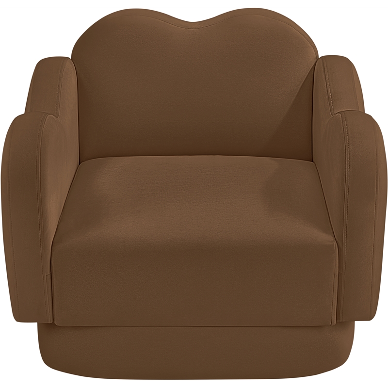 Bowery Hill Contemporary Solid Wood Frame Saddle Durable Velvet Chair