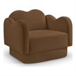 Bowery Hill Contemporary Solid Wood Frame Saddle Durable Velvet Chair