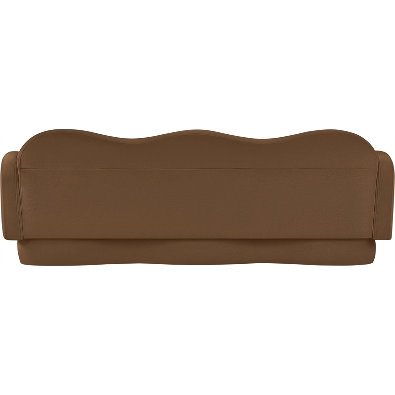 Bowery Hill Contemporary Solid Wood Frame Saddle Durable Velvet Sofa
