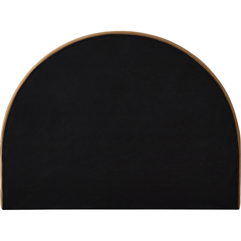 Bowery Hill Contemporary Saddle Durable Velvet Queen Bed with Ball Shaped Legs