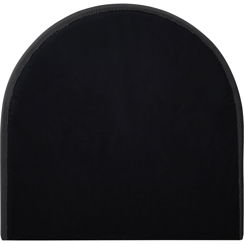 Bowery Hill Contemporary Black Durable Velvet Twin Bed with Ball Shaped Legs