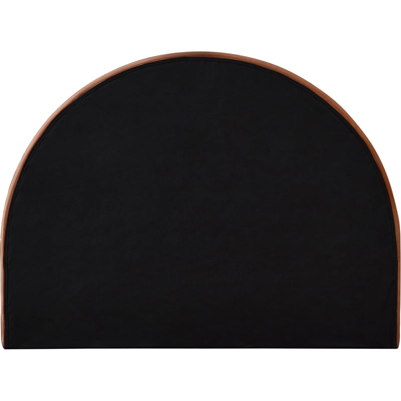 Bowery Hill Contemporary Cognac Durable Velvet Full Bed with Ball Shaped Legs