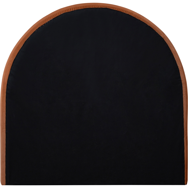 Bowery Hill Contemporary Cognac Durable Velvet Twin Bed with Ball Shaped Legs