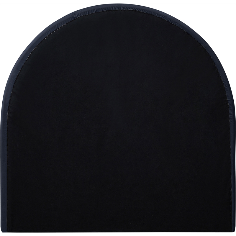 Bowery Hill Contemporary Navy Durable Velvet Twin Bed with Ball Shaped Legs