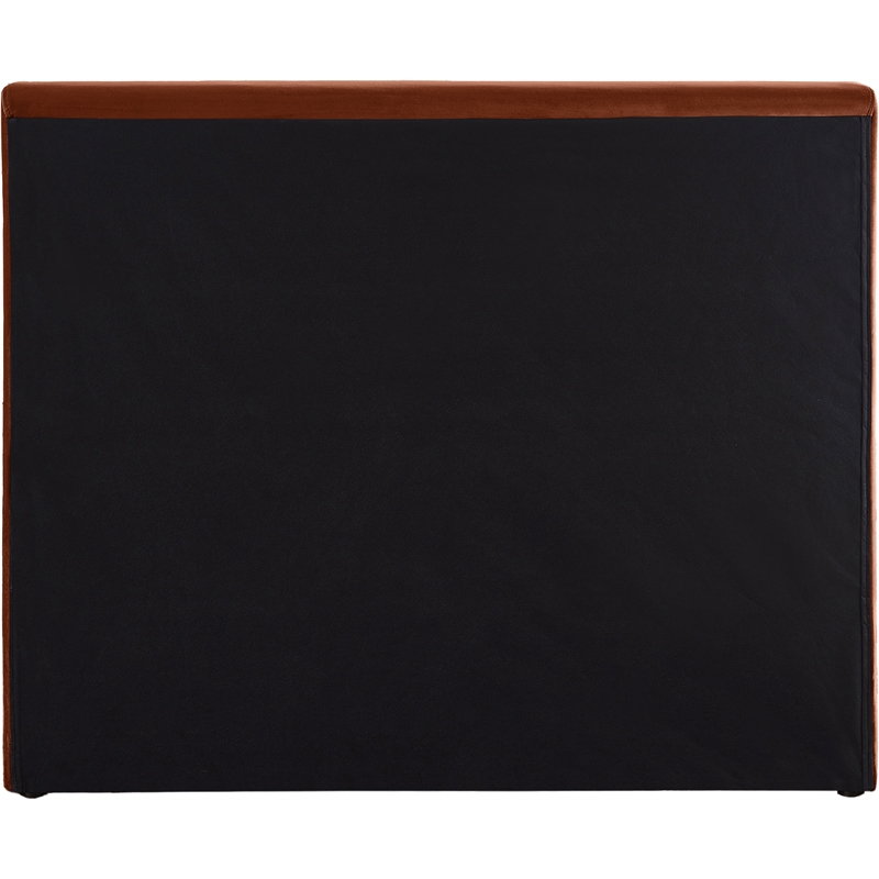 Bowery Hill Contemporary Cognac Velvet Twin Fully Slatted Bed