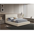 Bowery Hill Contemporary Cream Velvet Full Fully Slatted Bed