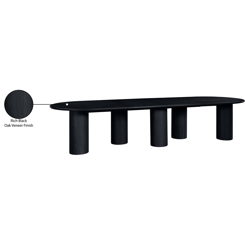 Bowery Hill Contemporary Black Wood and Oak Veneer Dining Table