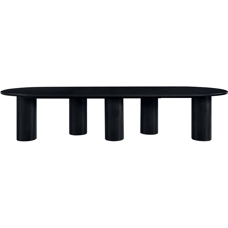 Bowery Hill Contemporary Black Wood and Oak Veneer Dining Table